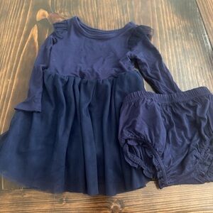 Little Sleepies classic Navy tutu flutter dress with bloomers